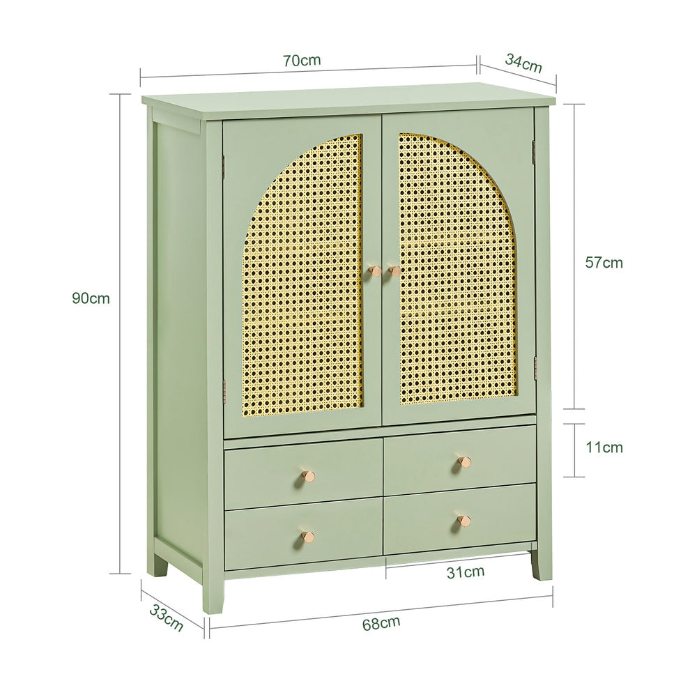 Meuble de rangement - SoBuy® - Meuble à chaussures - 4 tiroirs et 2 portes -