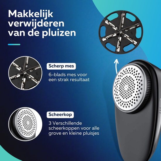 Beepro® Electric Lint Remover - Defoliator - Lint Clippers - Sans fil et rechargeable - Noir