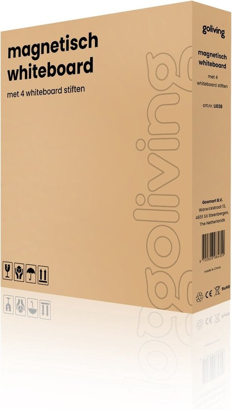 Tableau blanc avec Marqueurs - Goliving - 60 x 90 cm - Tableau magnétique - Planning hebdomadaire - Tableau noir