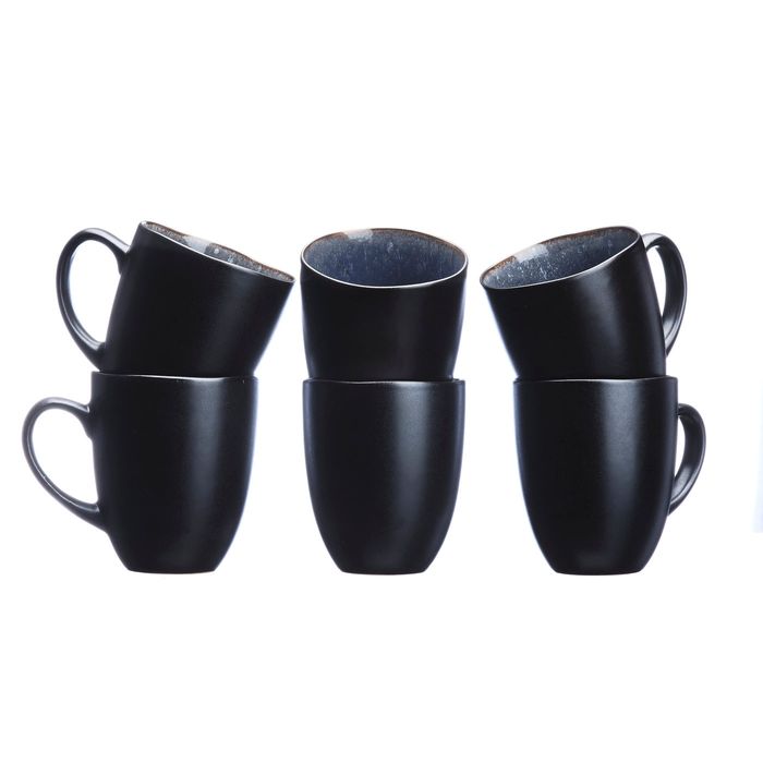 bjorn Luxury Mug Set 'Iris' - 6 Pieces (40cl) - Stylish Blue Night - Parfait pour le café, le thé et le cappuccino
