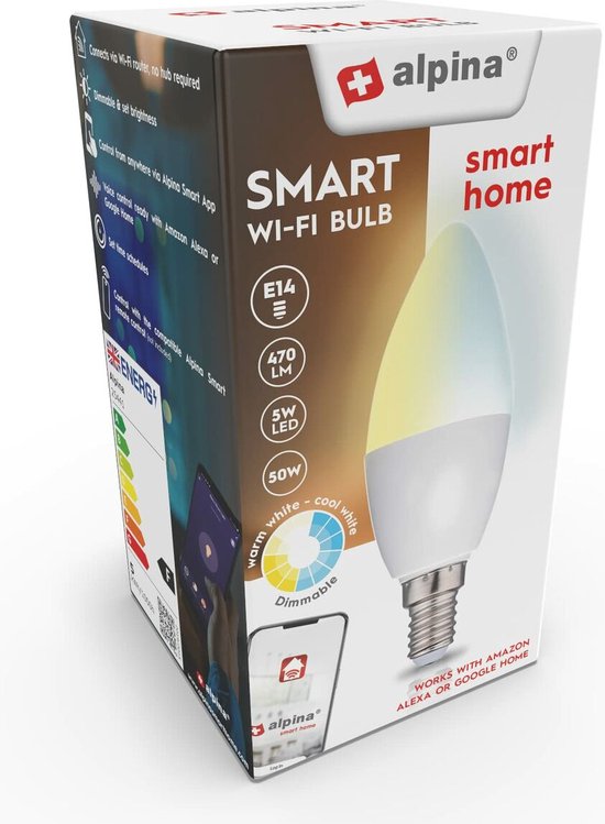 alpina Smart Home LED Lamp - E14 - Éclairage intelligent