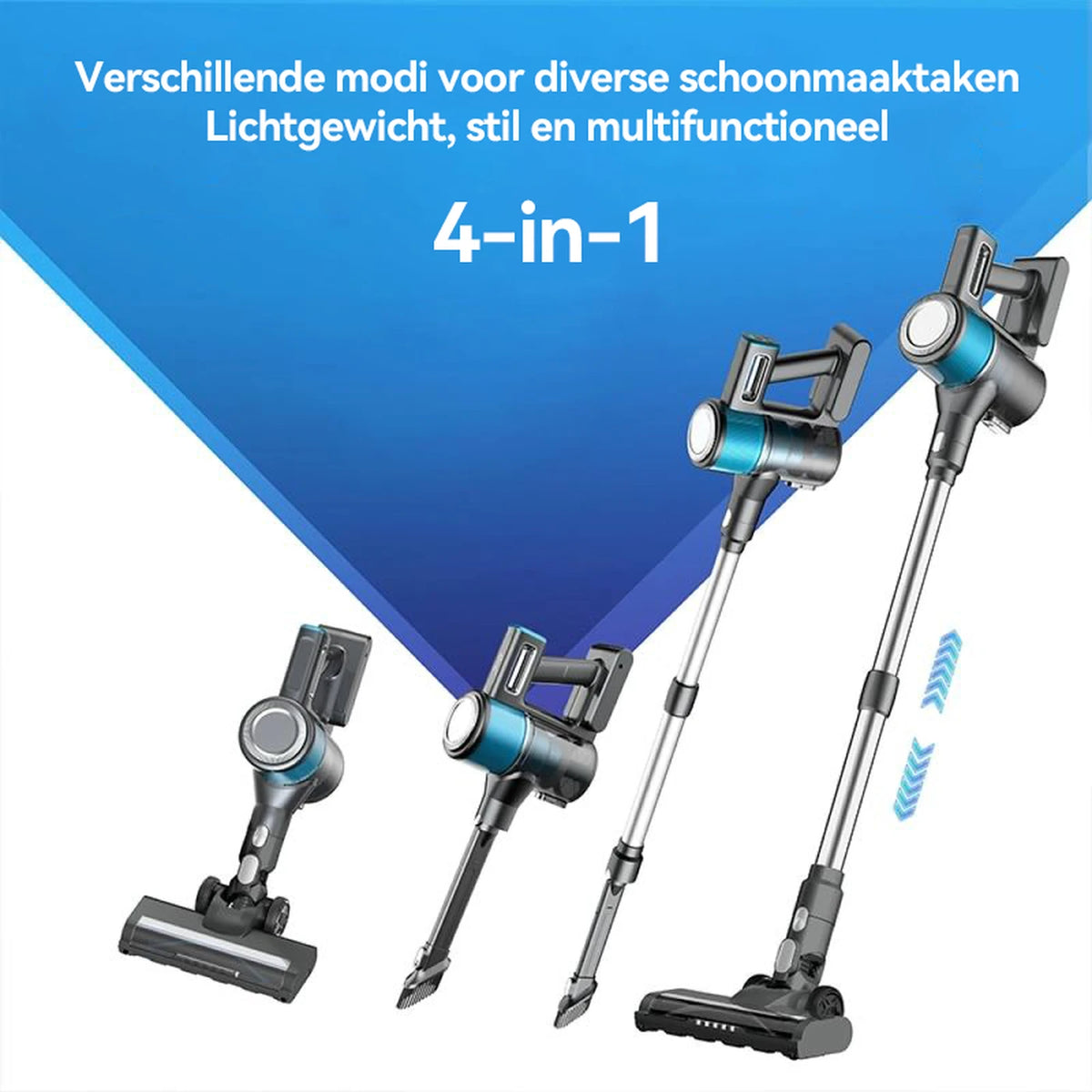 Aspirateur sans fil Ochama 4-en-1 - Aspirateur balai et aspirateur à main - Puissance d'aspiration de 18 kPa - Autonomie de 40 minutes - Écran LED