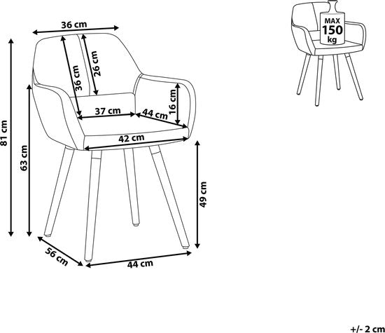 CHICAGO - Chaise de salle à manger - Bleu marine - Polyester