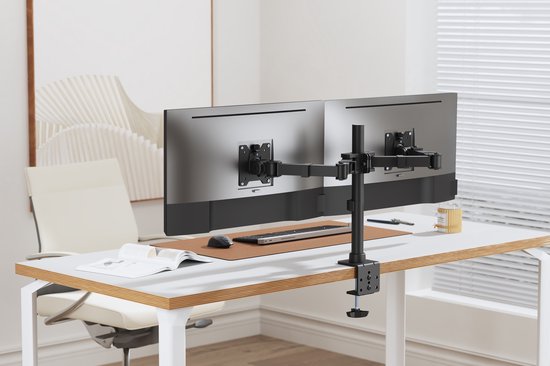 DMV Gaming - Bras pour moniteur - Bras pour moniteur robuste - max 20kg - max 49 pouces - 2 moniteurs