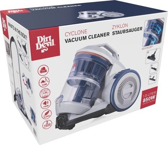 Aspirateur sans sac Dirt Devil V8222 - 850W - 5,5kg - Gris/Bleu