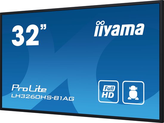 Iiyama ProLite LH3260HS-B1AG - Écran d'affichage dynamique - 32 pouces - ELED VA - 1920 x 1080 - 8 ms - 500 cd/m² - 4000:1 - Wi-Fi - noir