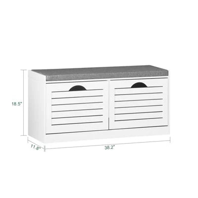 Armoire à chaussures SoBuy avec coussin d'assise - 2 volets - 94 x 30 x 47 cm - Blanc