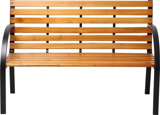 Banc de jardin AXI Otis en bois avec structure en acier noir mat – Bois de cèdre - 122 x 60 x 83 cm – Banc d'extérieur pour deux personnes