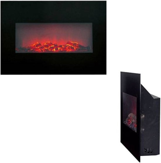 Cheminée Électrique Memphis - Classic Fire  - Chauffage avec Télécommande et Minuteur - Effet Flamme LED - 1800 W – Noir