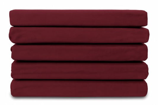 Drap-housse Ten Cate 90 x 200 - Satin de coton - Draps-housses - Convient aux sommiers à ressorts et aux matelas - Hauteur des coins : 35 cm - Élastique sur tout le pourtour - Ne nécessite pas de repassage - Rouge bordeaux