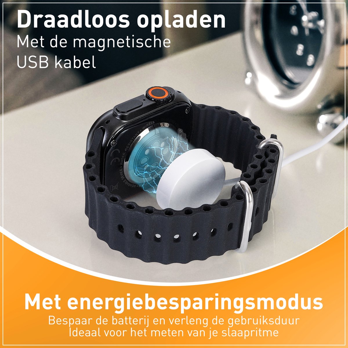 Techancy Smartwatch - Bluetooth - Longue durée de vie de la batterie - Traqueur de sommeil - Hommes et femmes - Noir