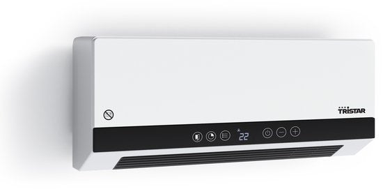 Tristar KA-5210 Poêle électrique en céramique - 2000W - avec minuterie, télécommande et fonction ventilateur - montage mural - économe en énergie