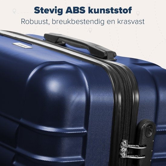 TRVLMORE Set de valises - 3 pièces - 38L (bagage à main) + 70L + 110L - Bleu foncé