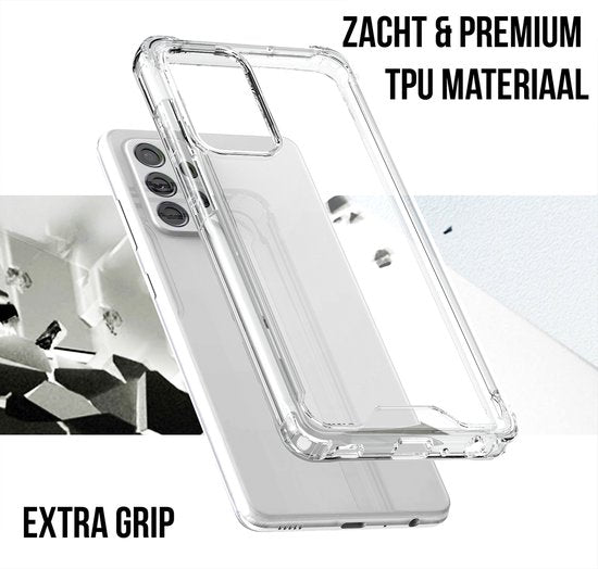 Coque Podec compatible avec le Samsung Galaxy A52 - Coque transparente pour téléphone - Coque antichoc avec 1 protecteur d'écran