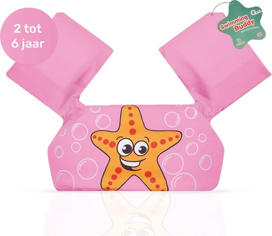 Qwali Puddle Jumper Star - Gilet de sauvetage confortable pour les enfants de 2 à 6 ans - Rose