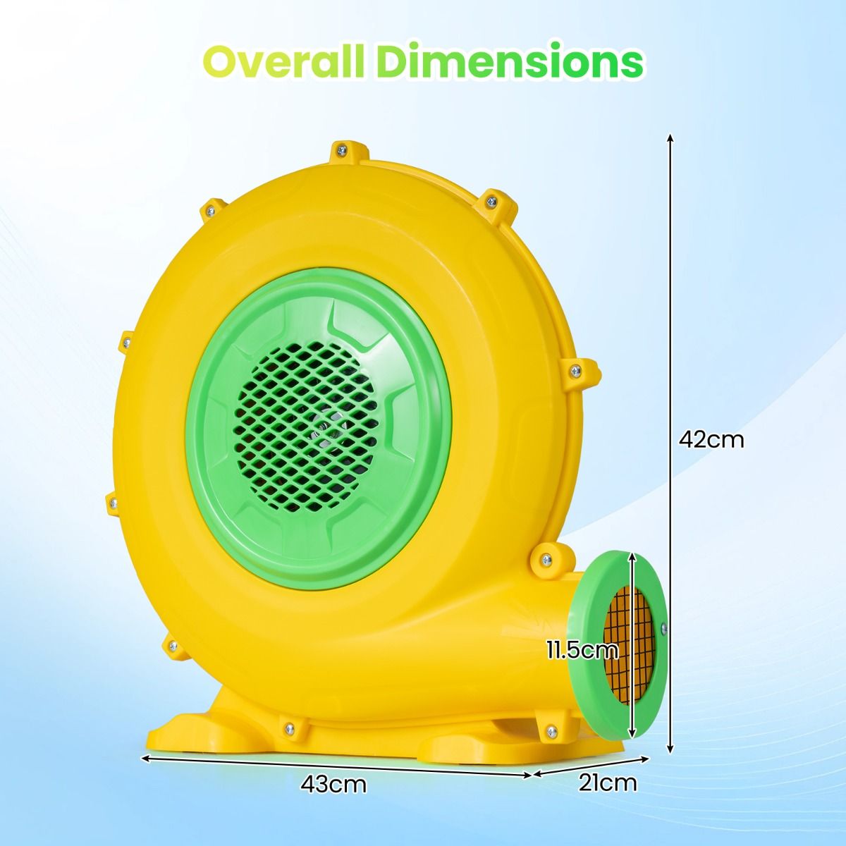 Souffleur Coast - moteur puissant - avec piquets de fixation au sol - jaune 43 x 21 x 42 cm