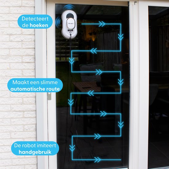 Ølven W11 Robot laveur de vitres - Télécommande incluse - Plug & Play - Anti-chute - Nettoyeur de vitres