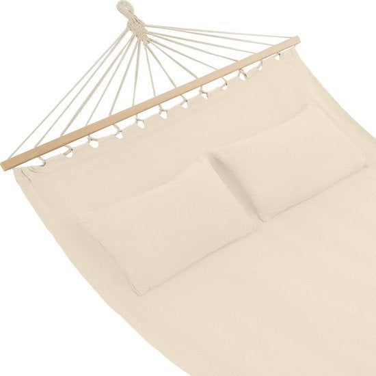 Tectake 2 personnes hamac Eden poteaux en bois de bouleau Beige