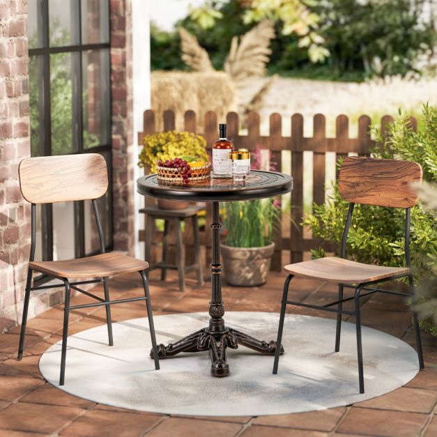 Coast Round Bistro Table - Table de jardin en fonte d'aluminium Ø60.5 x 73 cm - Bronze
