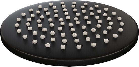 Ensemble de douche Brauer Built-up Round Black 20cm Mitigeur thermostatique Douche de pluie Support douche à main