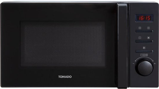 Tomado TMS2002B - Four à micro-ondes solo - 20 litres - Avec écran - 5 modes de cuisson - Eclairage intérieur - Noir mat