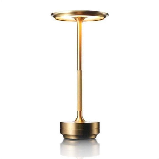 Goliving Lampe de table Rechargeable - Sans fil et dimmable - Lampe tactile moderne - Lampe de nuit pour la chambre à coucher - Résistant aux éclaboussures - 27 cm - Or