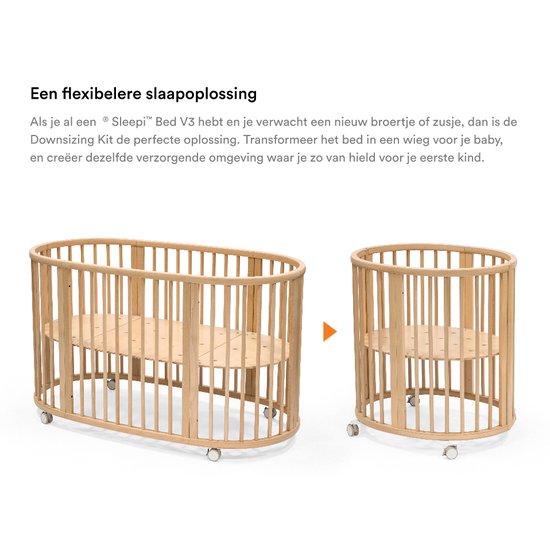 Kit de réduction de taille Stokke Sleepi V3, Natural - Transformez le lit Sleepi V3 en Sleepi Mini