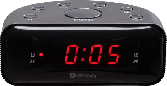 Radio-réveil Denver - Fonction Snooze / Sleep - Réveil numérique - Radio FM - CR430 - Noir