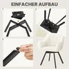 Chaise de salle à manger Yaheetech avec accoudoirs – Beige – 55 x 58,5 x 82 cm – Pivotante à 360° avec revêtement en velours
