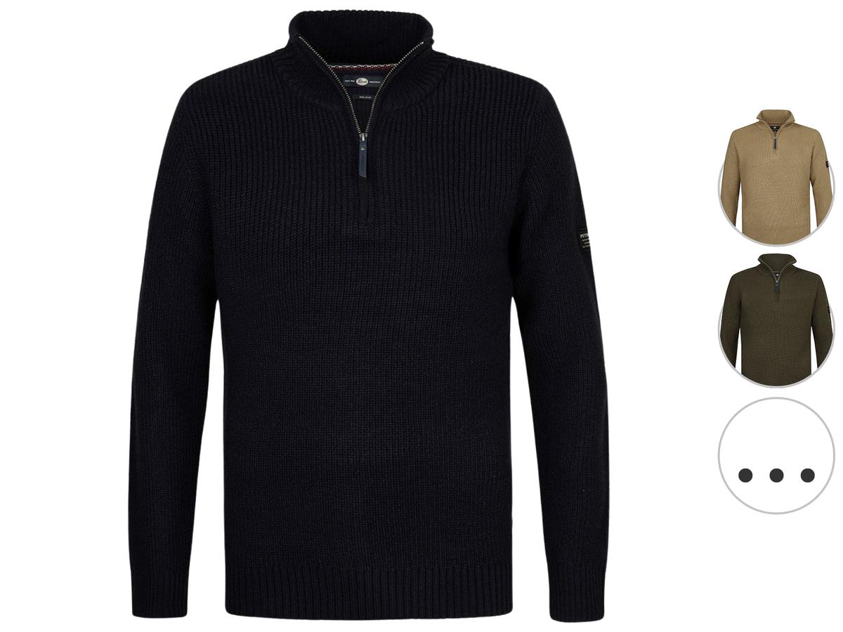 Pull Petrol Industries - Col en maille - taille M - Noir intense