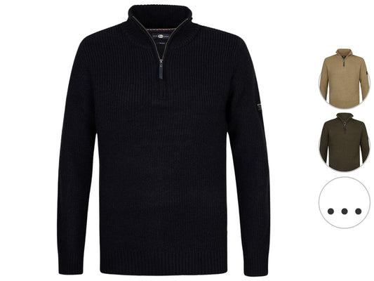 Pull Petrol Industries - Col en maille - taille M - Noir intense
