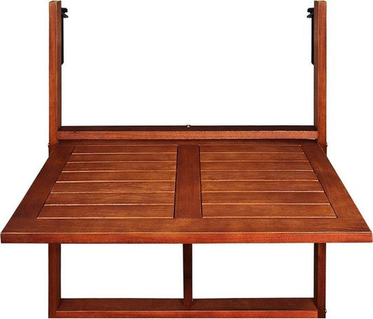 Table de balcon Casaria - Suspension en bois d'acacia certifié FSC® - Marron
