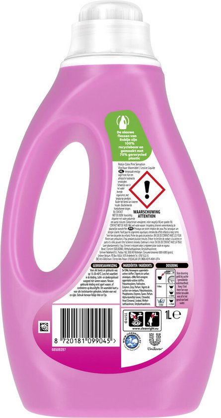 Robijn Color Pink Sensation Détergent liquide 20 lavages