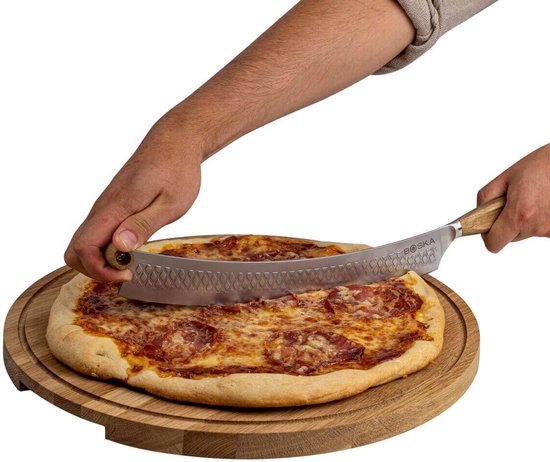 Boska Pizza Plank Friends XL - Accessoires barbecue - Bois de chêne - Bac de récupération pratique - Ø 40 cm