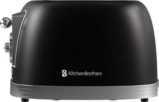 Grille-pain KitchenBrothers - 6 niveaux de chaleur - 4 fentes extra-larges - 815W - Noir
