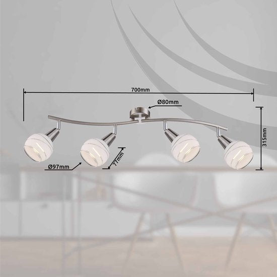 Série de spots Globo Elliot XL - Nickel mat - 4 lumières