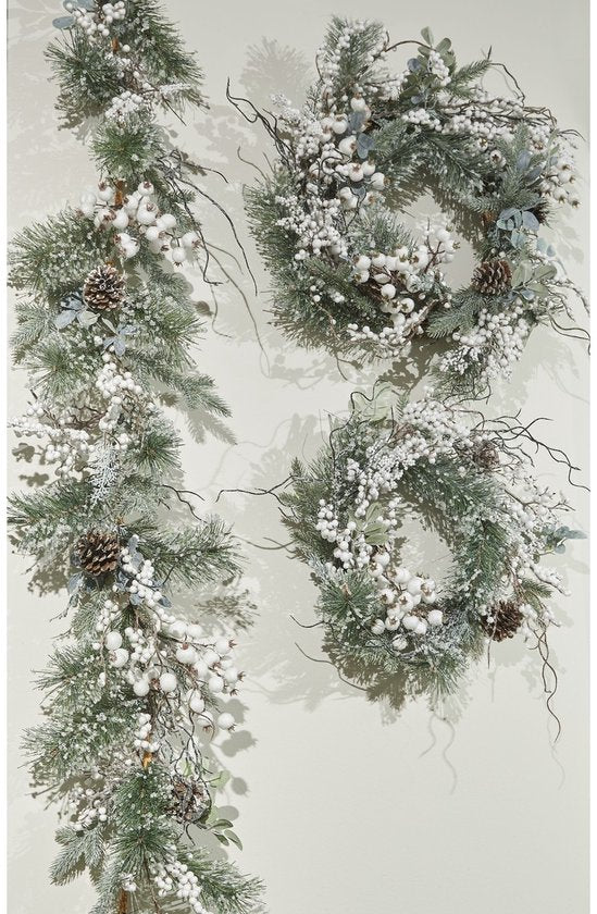 Couronne de Noël « Hardy » de House of Seasons - Ø 40 cm - Verte