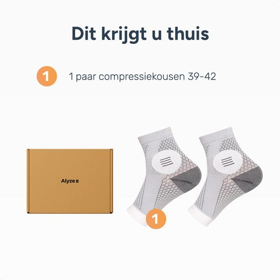 Alyze Neuropathy socks - Size 36-42 - Compression basings - Medical Support Socks - Diabetes - Bed - Sleep socks - Circulation & Running