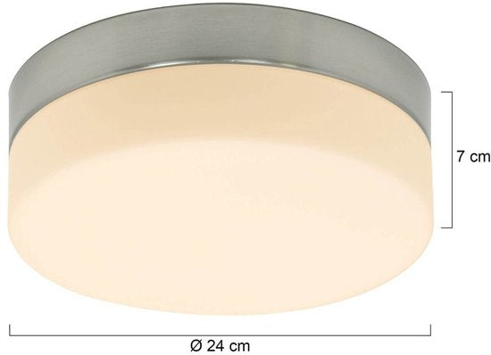Plafonnier Steinhauer Ikaro 1363ST en acier, Ø 24 cm - Design moderne avec variateur à 4 positions, adapté à un usage intérieur et aux zones 2 et 3 de la salle de bains