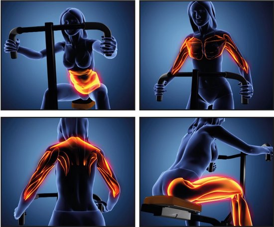 Vélo d'appartement TOTAL Crunch - appareil de fitness - biceps, grand dorsal, abdominaux, épaules, dos et deltoïdes - entraînement cardio léger - Édition vente par correspondance