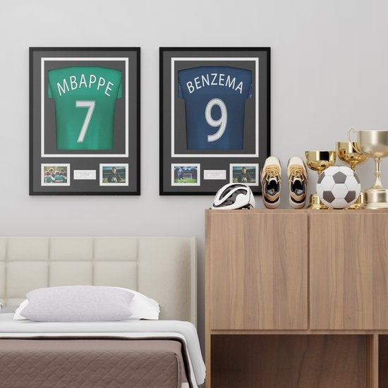 Avalo Cadre Photo Aluminium - Encadrement Maillot de Football - Cadre Box 3D - 60x80 CM - Noir - Cadre Profond - Encadrement Maillot dans Cadre Photo