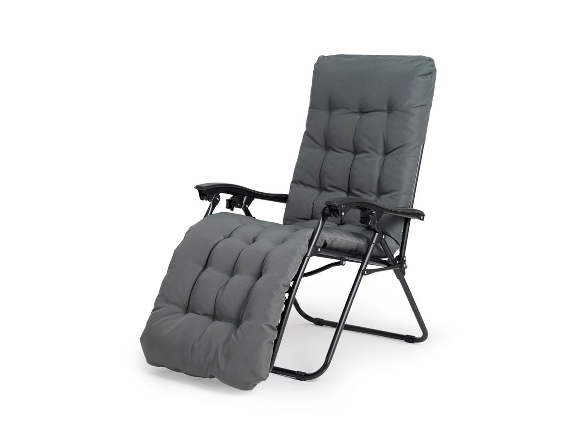 Chaise longue Lifa Garden Premium - Avec coussin - Anthracite - Lot de 2