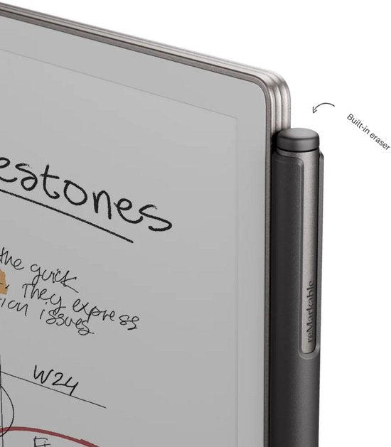 Marker PLUS (avec gomme) - stylet pour reMarkable Paper PRO (ou PRO MOVE) - avec embouts de rechange - [NE CONVIENT PAS AUX MODÈLES REMARKABLE 1 OU 2]
