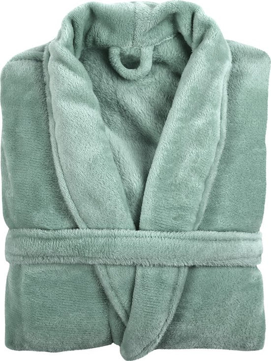 TISECO HOME STUDIO - robe de chambre - MICROFLANNEL COSY - S/M - 100% polyester - Vert sauge