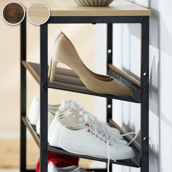 tectake - Porte-chaussures Bournemouth industriel foncé - 404279