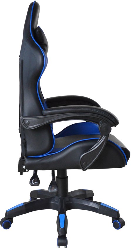 VDD Gaming - Fauteuil gaming - Fauteuil de jeu - Fauteuil gaming noir - Fauteuil gaming bleu - Fauteuil de bureau - Fauteuil de travail - Réglable - Ergonomique - Poids max. 120 kg