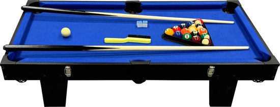 Table de jeux multifonction 2-en-1 Cougar Mini verte/bleue – Baby-foot – Table de billard – Accessoires inclus