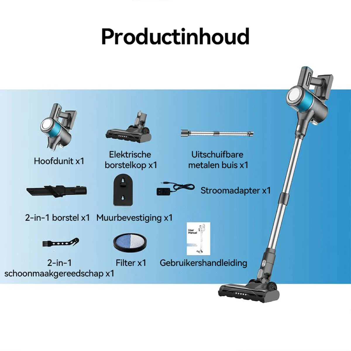 Aspirateur sans fil Ochama 4-en-1 - Aspirateur balai et aspirateur à main - Puissance d'aspiration de 18 kPa - Autonomie de 40 minutes - Écran LED