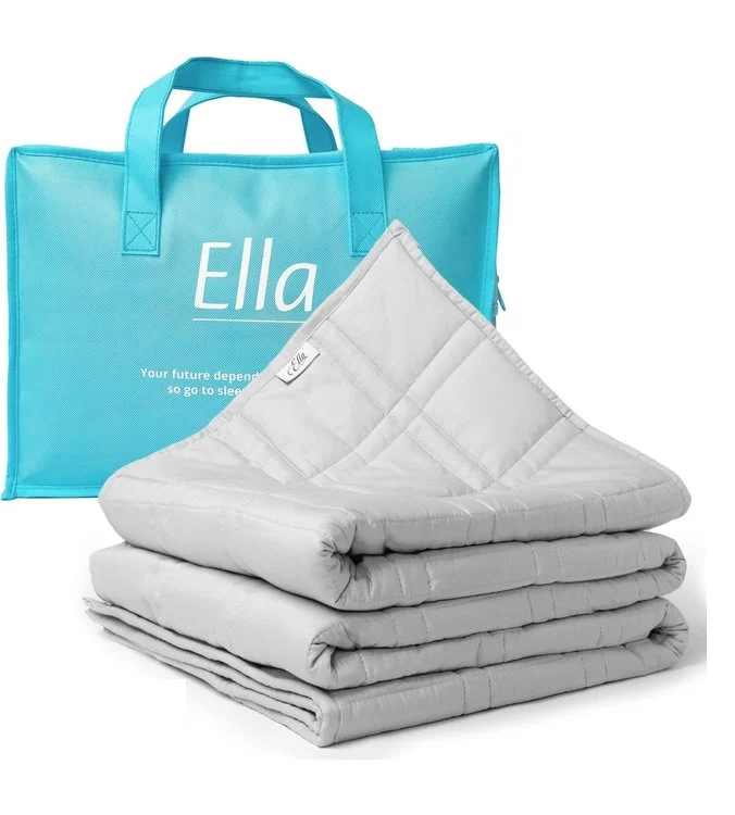 Ella® Couverture lestée 7kg - 150 x 200cm - Couverture lestée - OEKO-TEX Coton - Gris clair