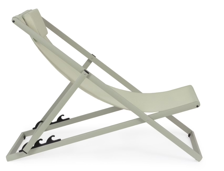 Bizzotto Lounger Taylor Breeze 65 x 200 x 102 cm - Aluminium & Textile, Gris